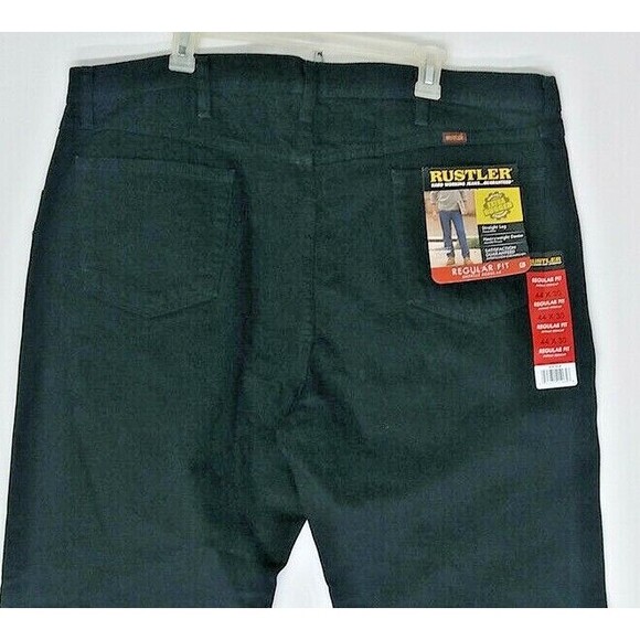 NEW Rustler Wrangler Men’s Regular Fit 44x30 Straight Leg Heavy Weight BLACK - Picture 4 of 7